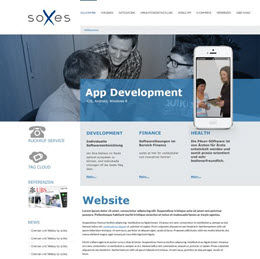 Modernes Web Page Layout für Softwareentwicklungs-Firma